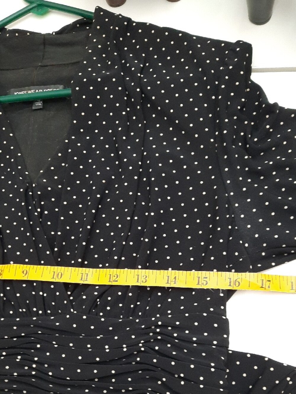 Jones New York Black Dress with White Polka Dots - Size 12 - Picture 6 of 10
